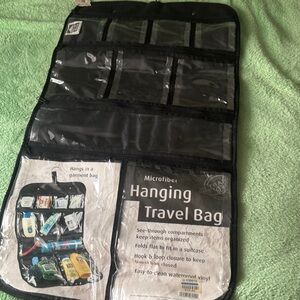 Black Microfiber Hanging Toiletry Bag